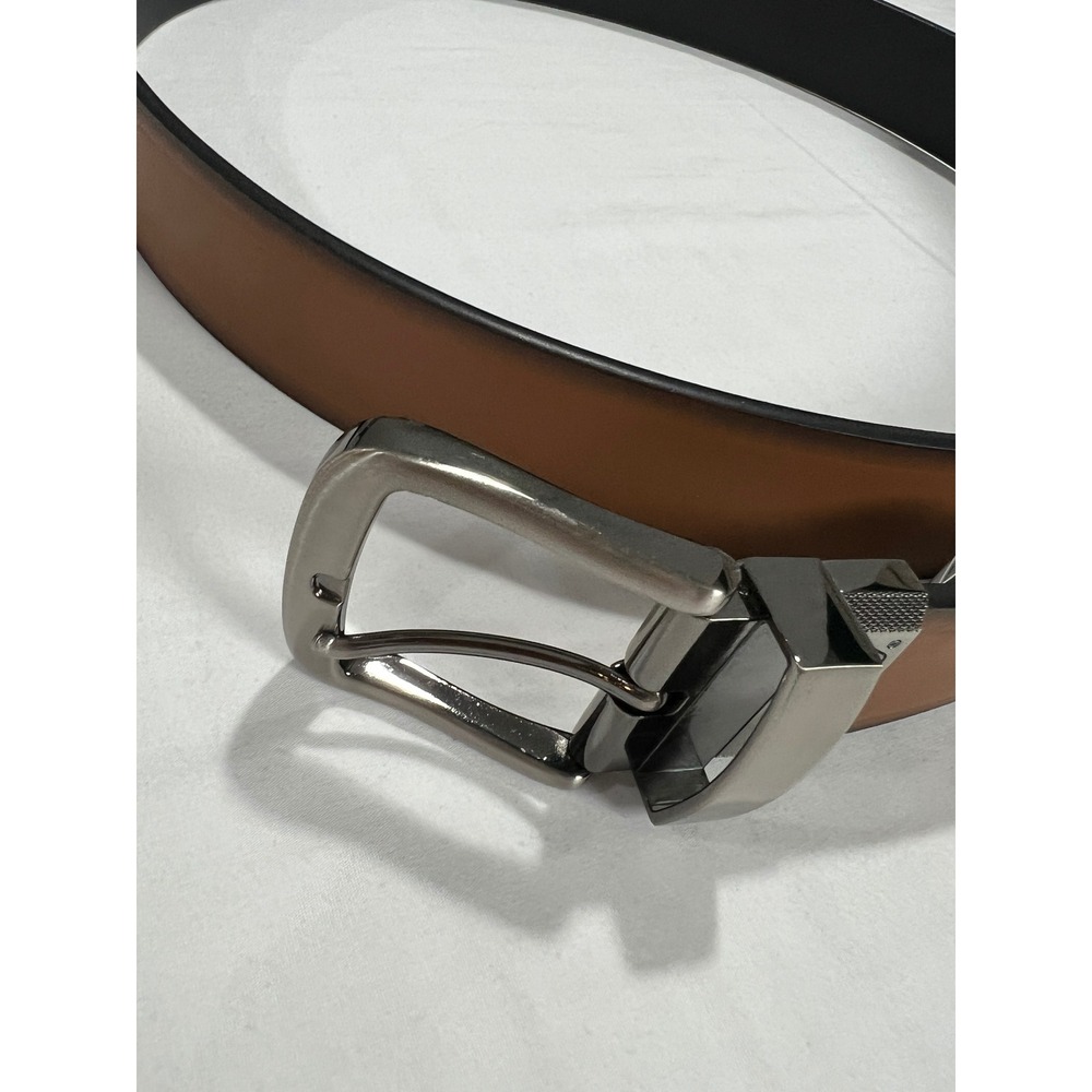 Dickies Reversible Belt Mens 44 Tan Black Leather Swivel Buckle Work Casual D34